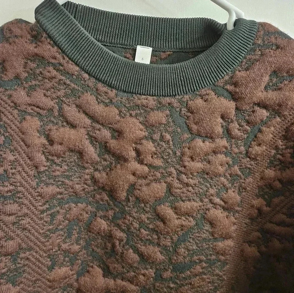 Lululemon Jacquard Multi-texture Sweater Merlot/Black Size 6 - Picture 6 of 7